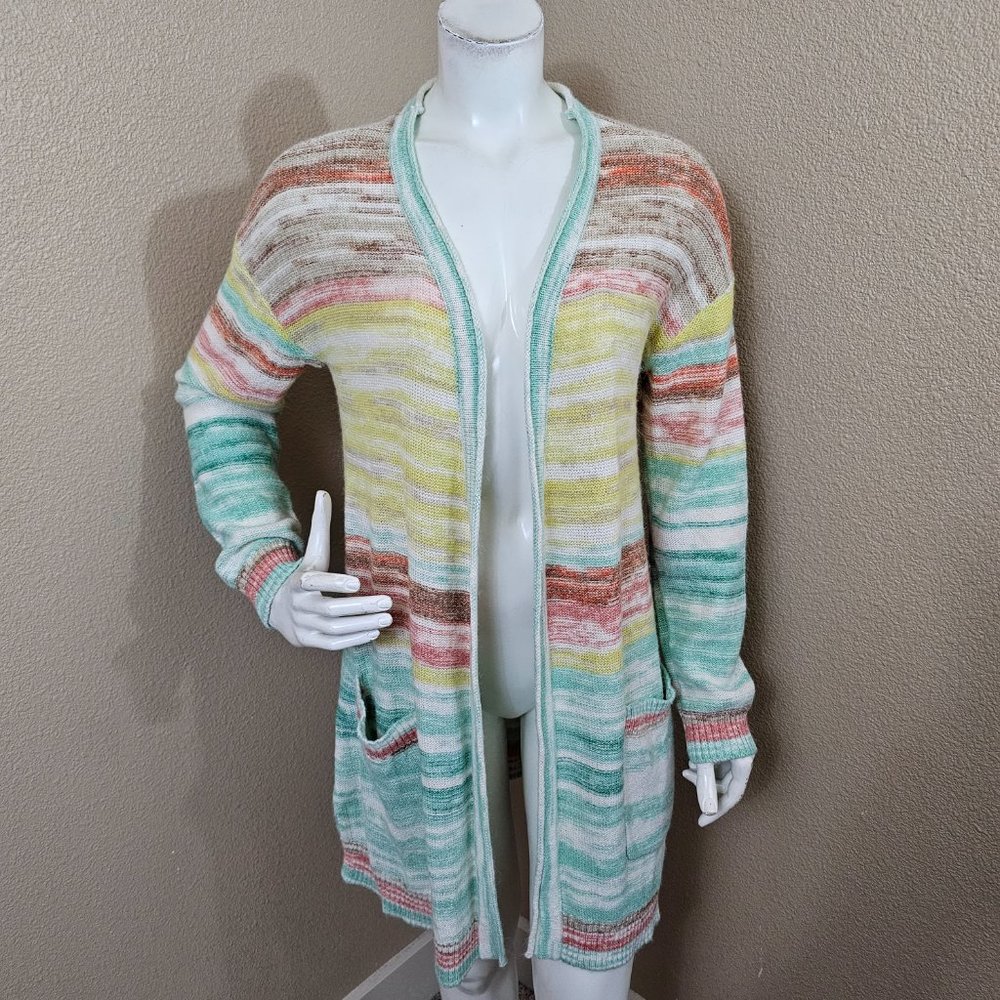 Soft Surroundings Juniper Multi Stripe Open Front… - image 2